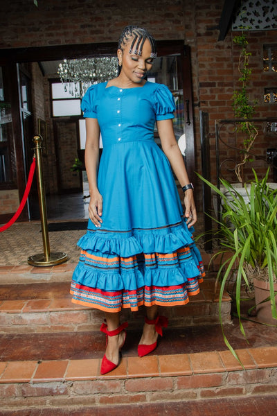 Qhawekazi Turquoise Mbhaco Dress