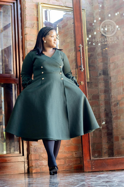 Forest Green Flared Midi