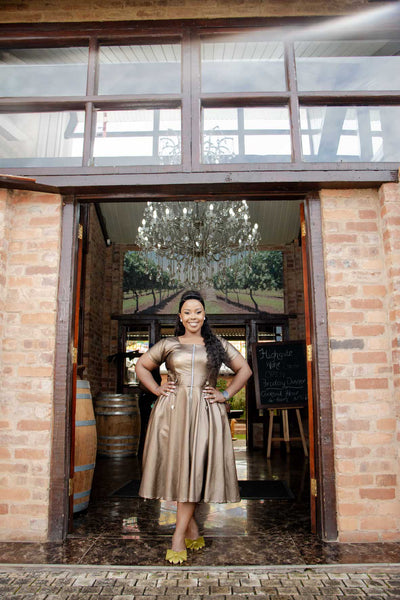 Qhawekazi Metallic Bronze Midi