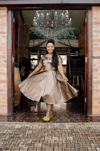 Qhawekazi Metallic Bronze Midi