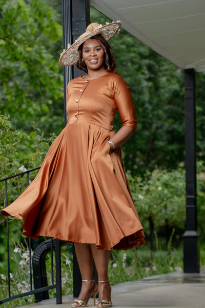 Bronze Button Dress