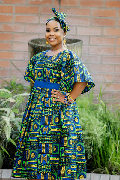 African Print Flare Midi
