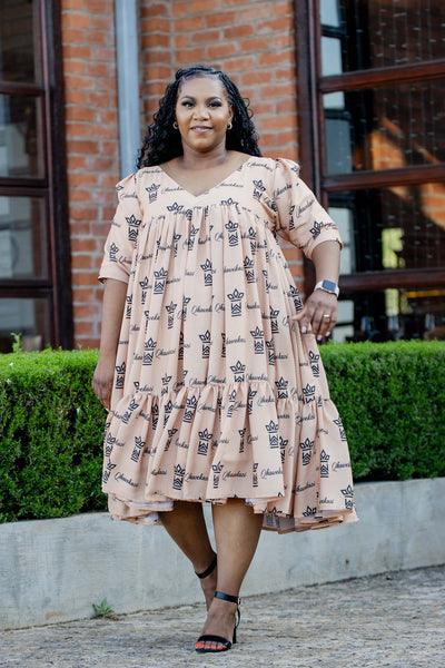 Qhawekazi Print Nude Midi