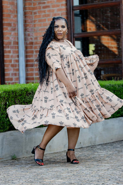 Qhawekazi Print Nude Midi
