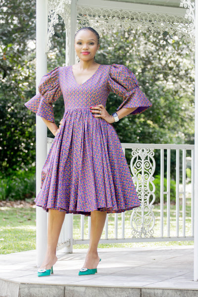 Purple Shweshwe Dress