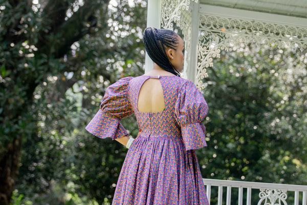 Purple Shweshwe Dress