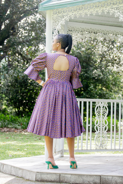 Purple Shweshwe Dress