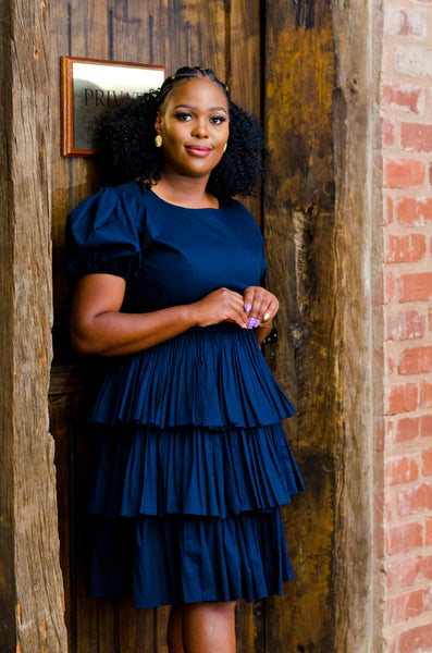 Thethi Dress in Navy