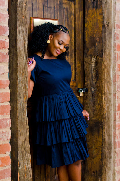 Thethi Dress in Navy