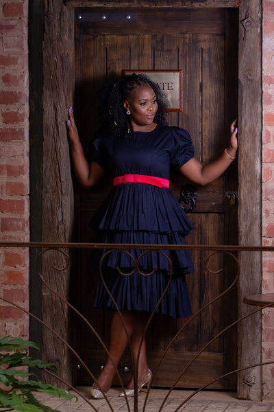 Thethi Dress in Navy
