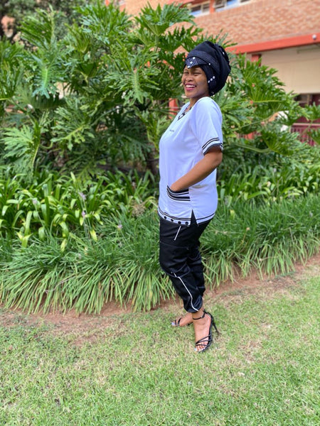 Qhawekazi Ngcoya Xhosa Inspired Scrub Set without iBhayi