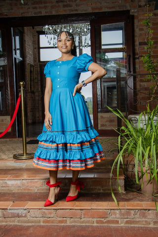 Qhawekazi Turquoise Mbhaco Dress