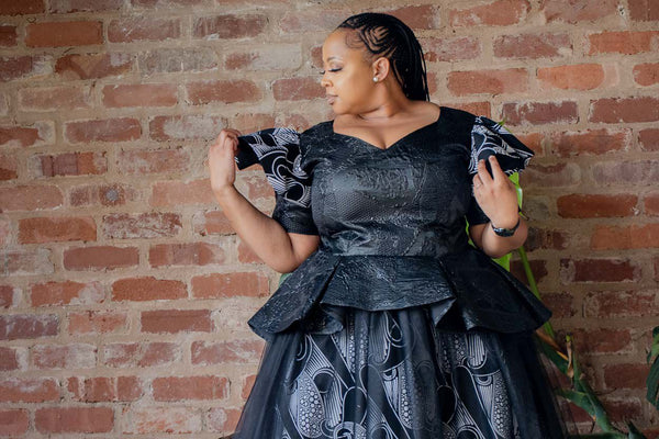 Peplum Brocade Dress