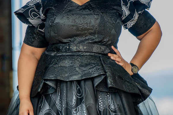 Peplum Brocade Dress