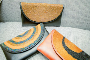 Beaded Leather Clutch Collection