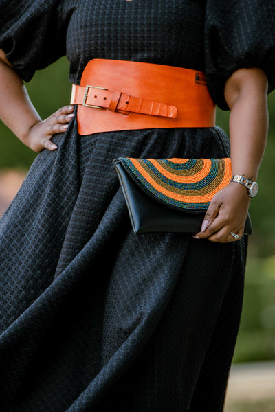 Beaded Leather Clutch Collection