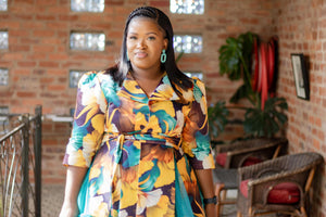 Floral Satin Belted Blouse