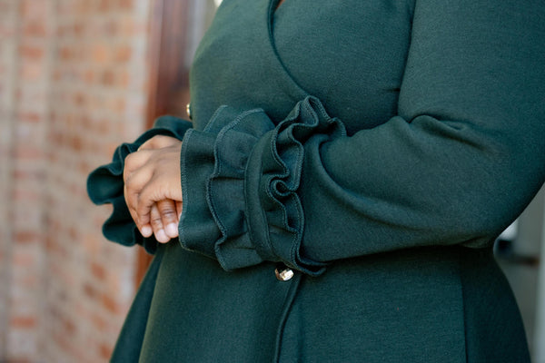 Forest Green Flared Midi