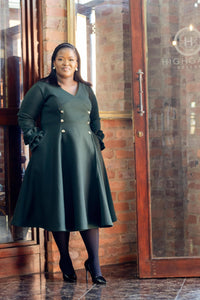 Forest Green Flared Midi