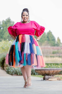 Multicolour Tiered Tulle Skirt