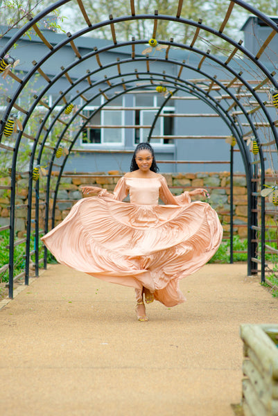 Champagne Off Shoulder Maxi