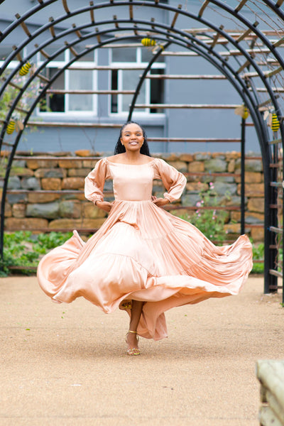 Champagne Off Shoulder Maxi