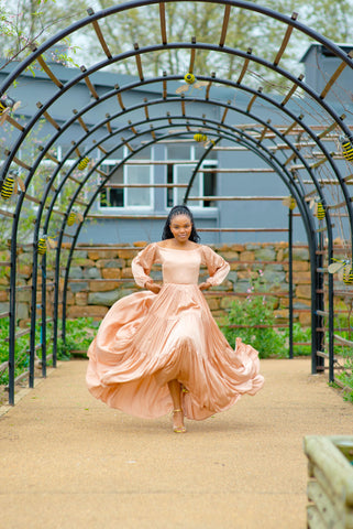 Champagne Off Shoulder Maxi