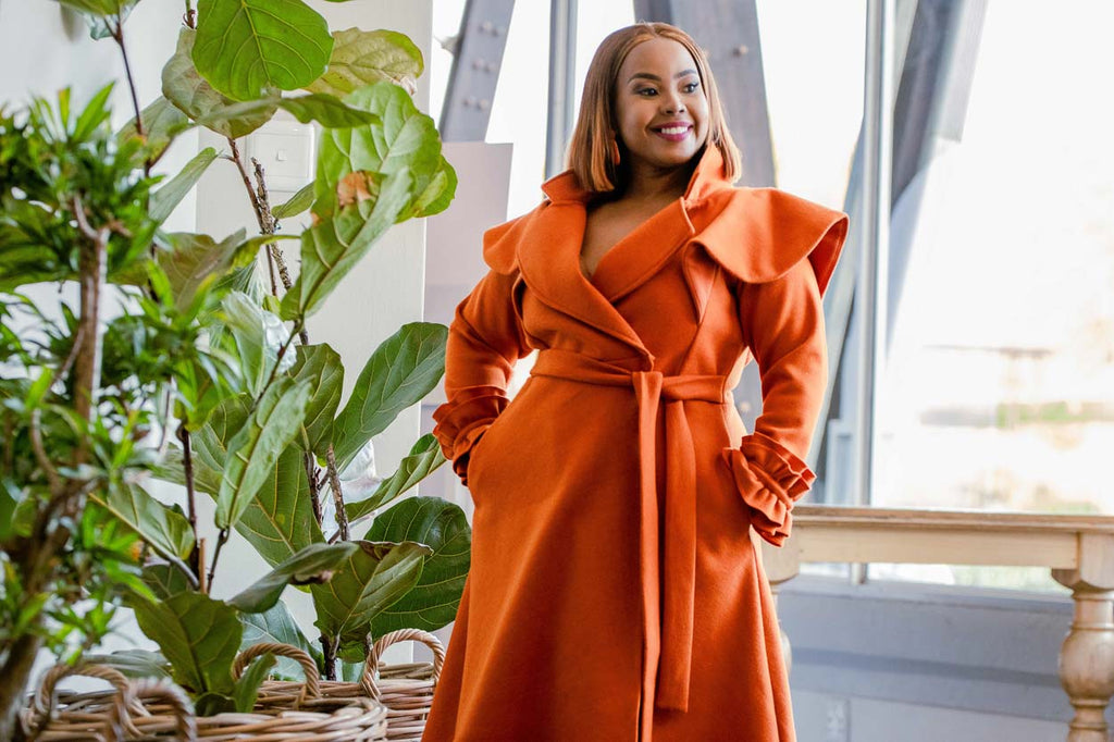 orange coat dress Qhawekazi Coat Dress QhawekaziStyles