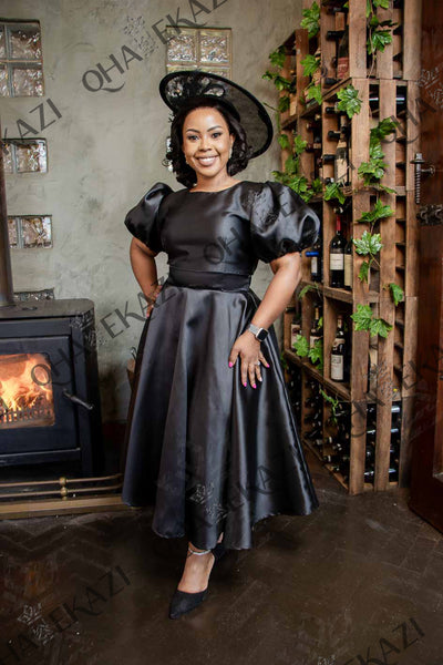 Sarifa Black Mikado Dress