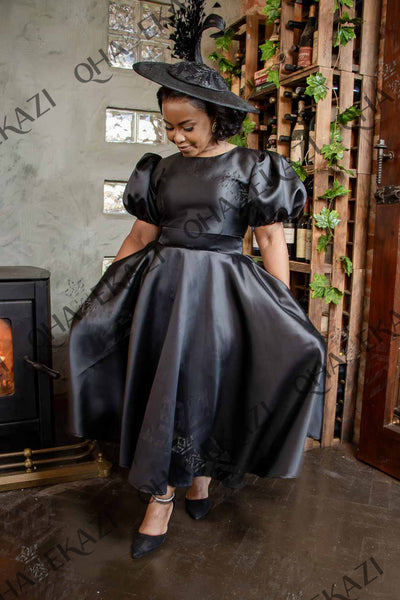 Sarifa Black Mikado Dress