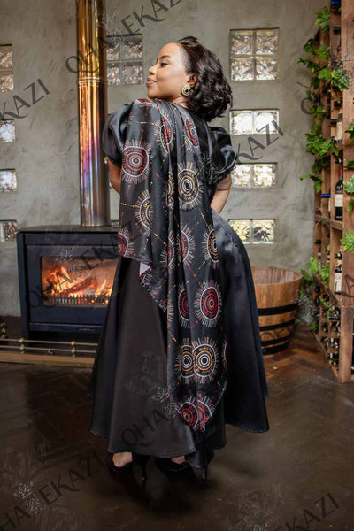 Charcoal Grey Qhawekazi Branded Scarf