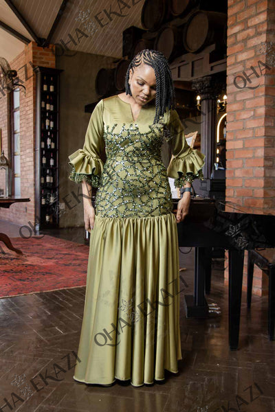 Olive Sequin Maxi