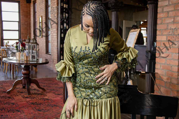 Olive Sequin Maxi