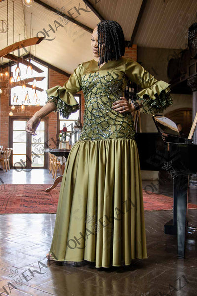 Olive Sequin Maxi