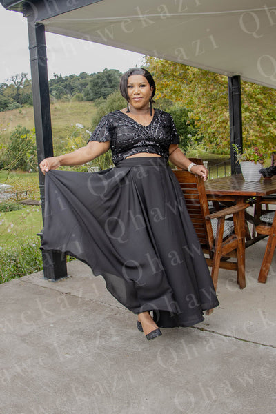 Black Chiffon Skirt