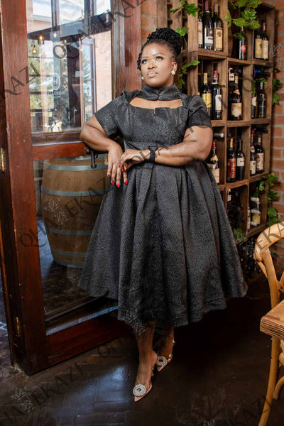 Black Brocade Dress