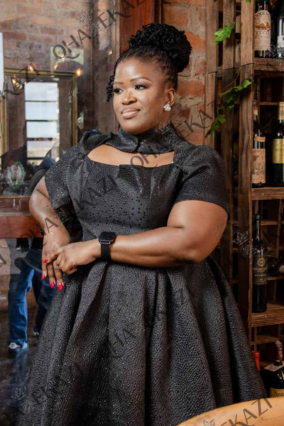 Black Brocade Dress