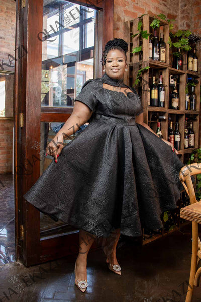 Black Brocade Dress