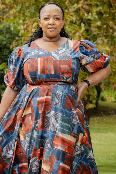 Maxi Abstract Print Dress
