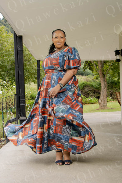 Maxi Abstract Print Dress