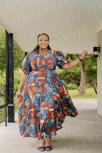 Maxi Abstract Print Dress