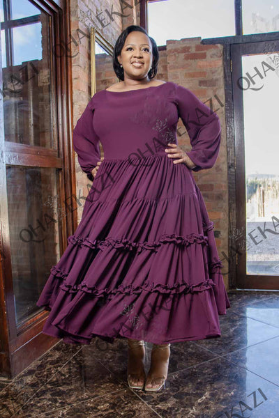 Nandi Purple Chiffon Dress