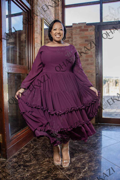 Nandi Purple Chiffon Dress