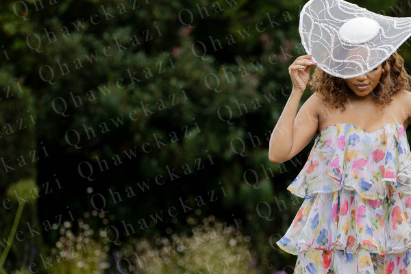 Sculptural White Lace Hat
