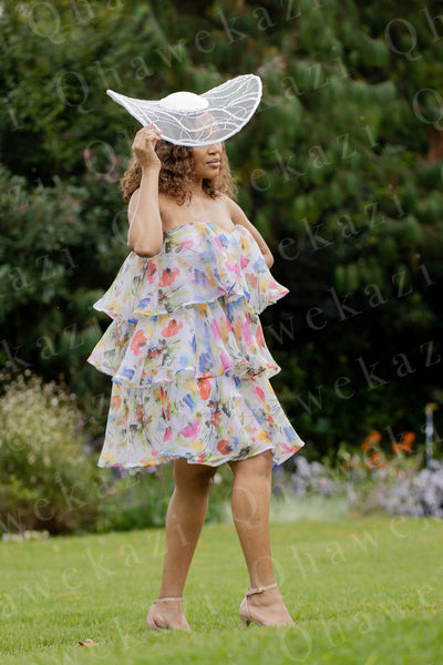 Sculptural White Lace Hat