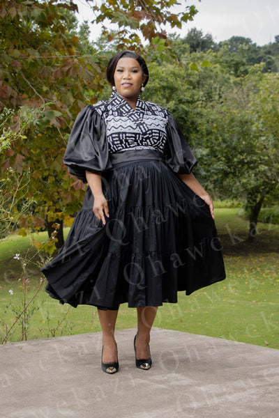 Monochrome Wrap Satin Crop