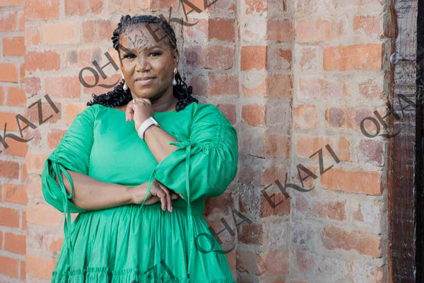 Green Ruched Sleeve Dress