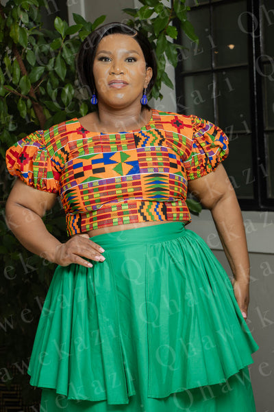 Kente Print Crop Top