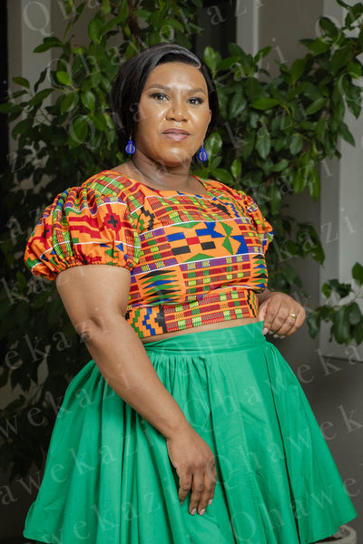 Kente Print Crop Top