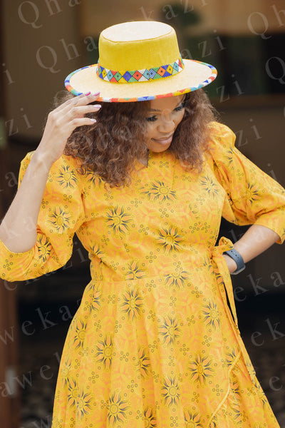 Yellow Beaded Hat